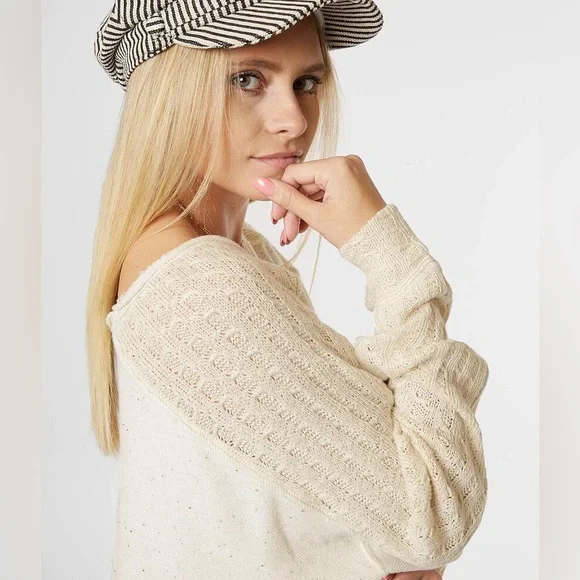 Free People My Girl Pullover Beige Ecru Size Medium - Picture 3 of 11
